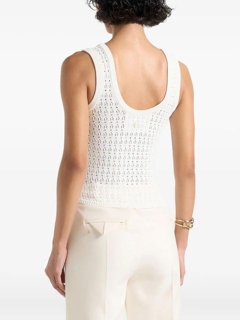 Manière De Voir Nora knot-button pointelle knitted vest - White