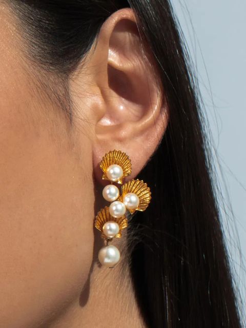 Jennifer Behr Nerida pearl-detail earrings - Gold