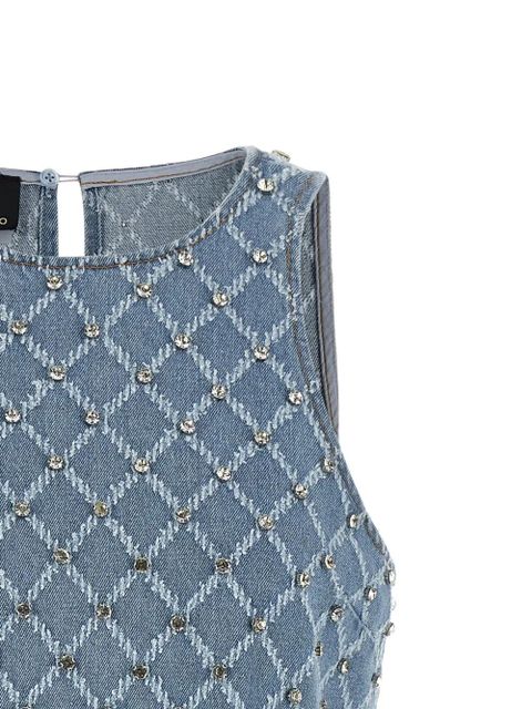 PINKO Amorino jacquard crystal mini dress - Blue