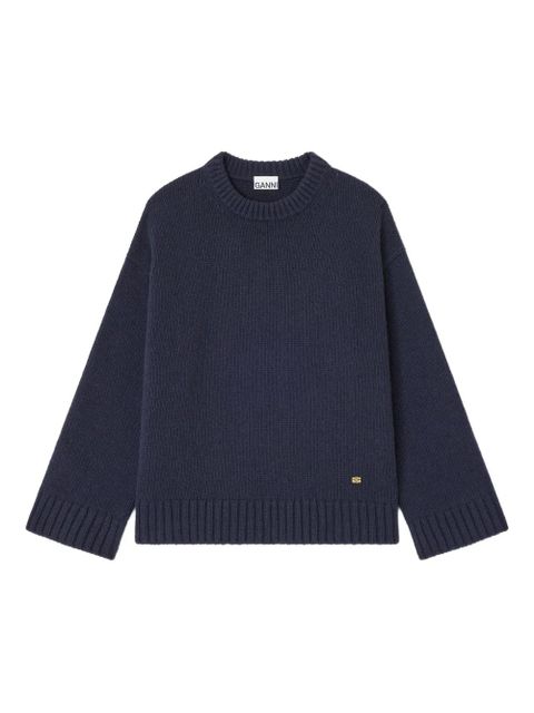 GANNI dropped-shoulders sweater - Blue - zdjęcie produktu nr 1