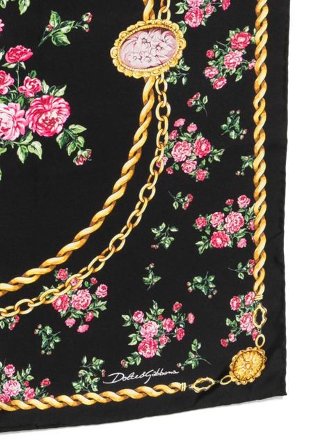 Dolce & Gabbana floral chain scarf - Black - zdjęcie produktu nr 2