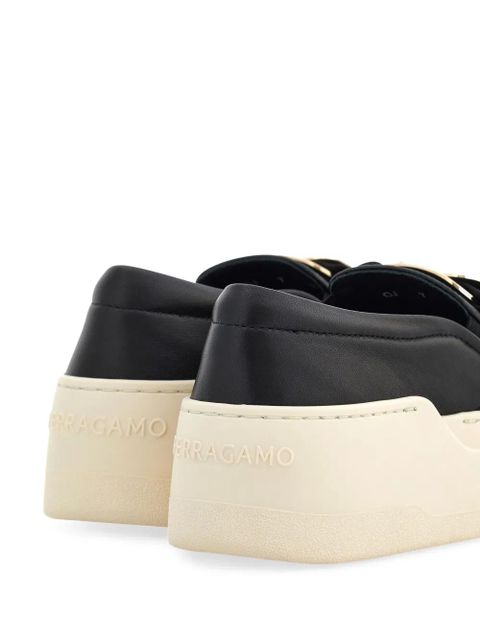 Ferragamo New Vara plate slip-on sneakers - Black