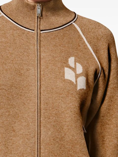 MARANT ÉTOILE Lanya zip logo cardigan - Brown
