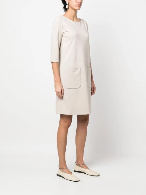 Max Mara patch-pocket shift dress - Neutrals