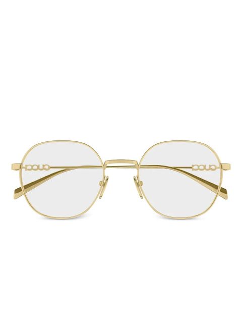 Gucci Eyewear logo round-frame glasses - Gold - zdjęcie produktu nr 1