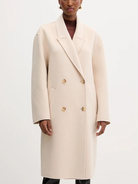 Liu Jo płaszcz z wełną kolor beżowy MF5025 T4627