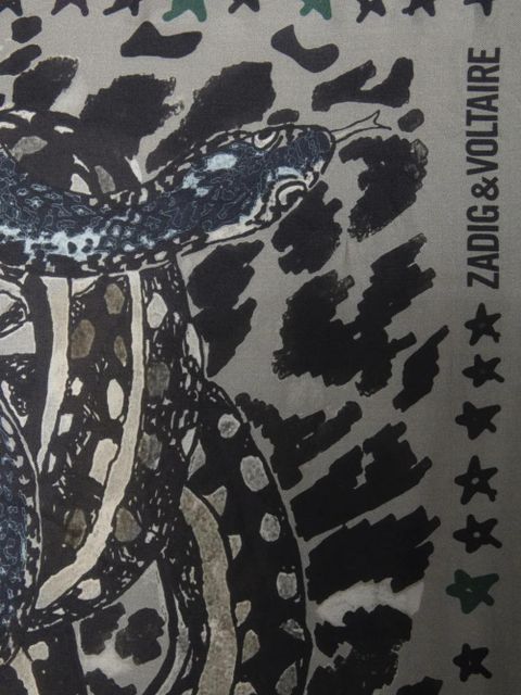 Zadig&Voltaire Billie Snales-print scarf - Grey - zdjęcie produktu nr 2