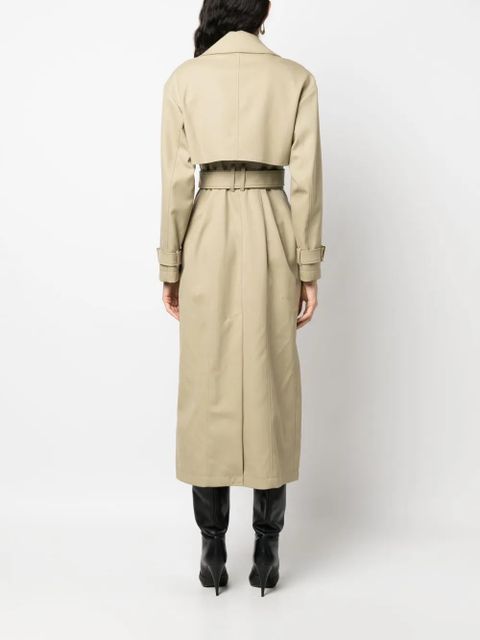Balmain embellished gabardine trench coat - Neutrals