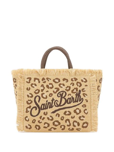 MC2 Saint Barth leopard-print fringed tote bag - Neutrals - zdjęcie produktu nr 1