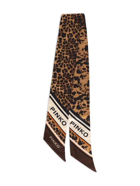 PINKO leopard print scarf - Brown
