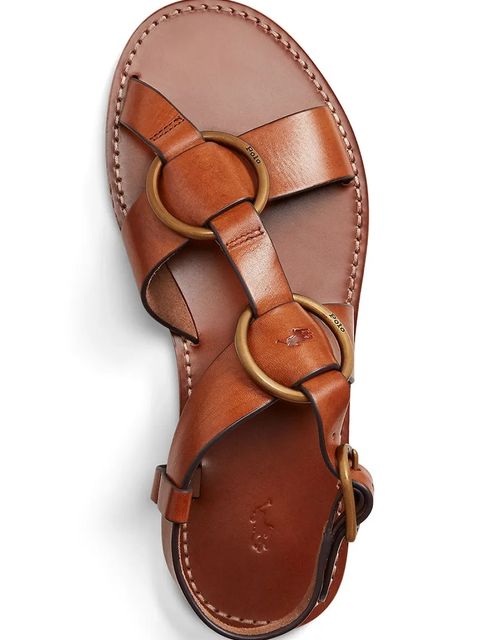 Polo Ralph Lauren sandały skórzane Plo Rng Sandal damskie kolor brązowy 818923266001