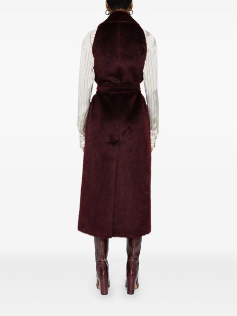 Max Mara belted sleeveless coat - Red