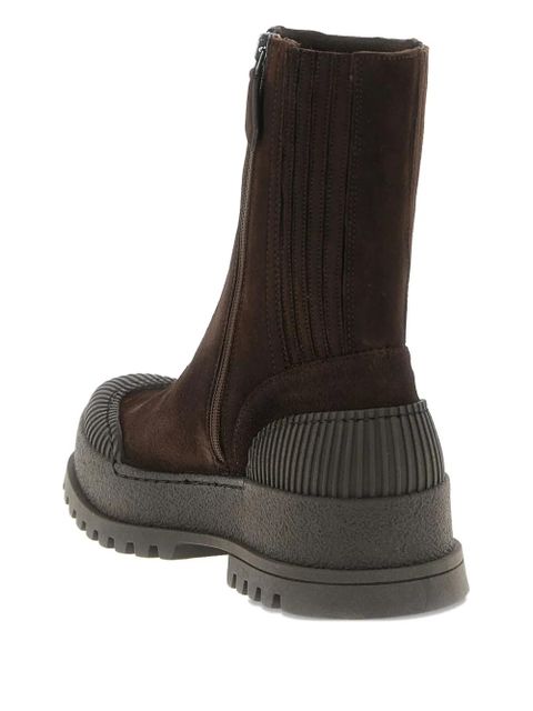 Aquazzura Rugged textured-rubber ankle boots - Brown