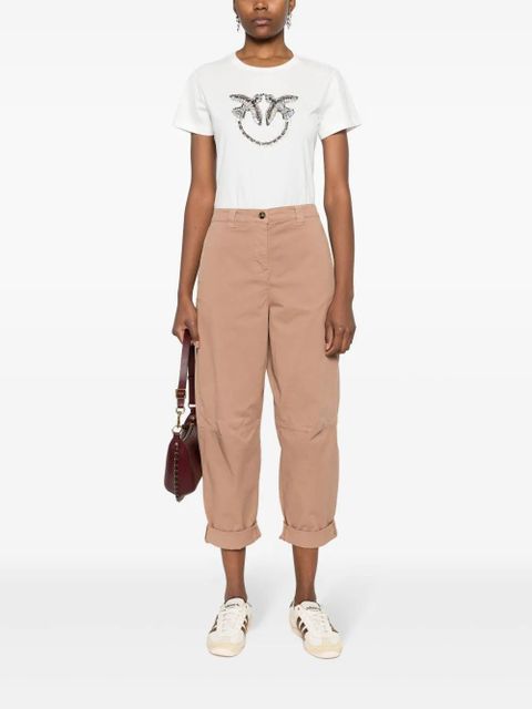 PINKO Love Birds cotton T-shirt - White - zdjęcie produktu nr 2