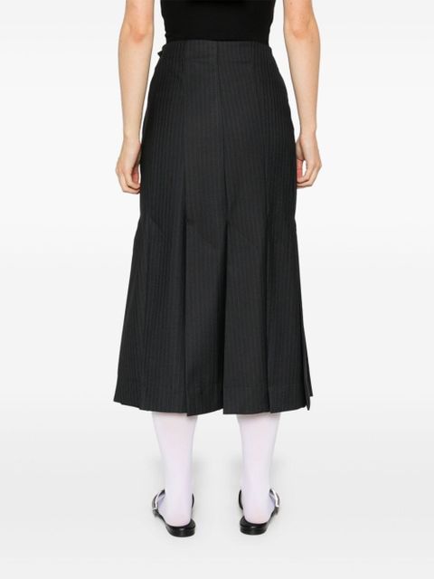 GANNI pinstriped midi skirt - Black