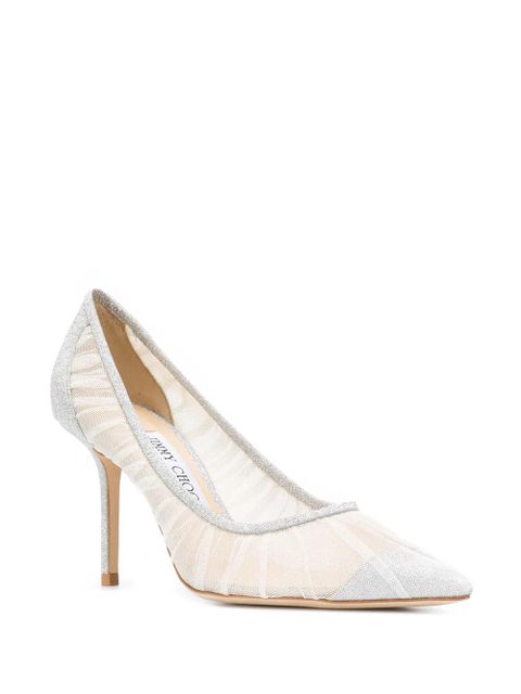 Jimmy Choo Love 85mm glitter pumps - White - zdjęcie produktu nr 2