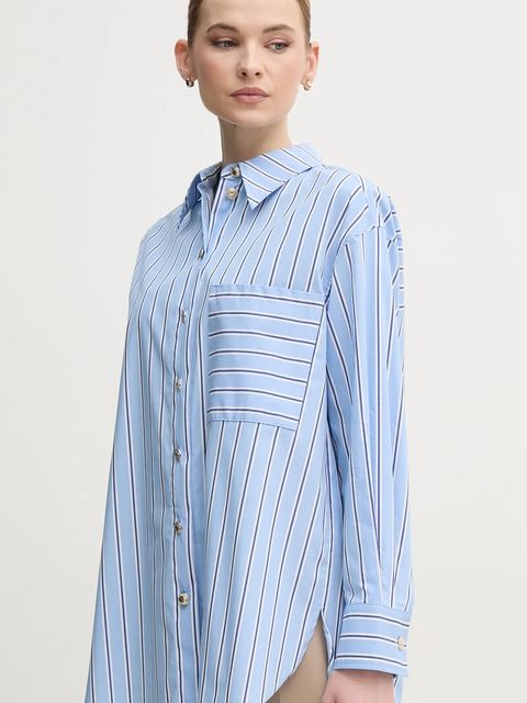 Marc Aurel koszula damska kolor niebieski relaxed z kołnierzykiem klasycznym 6277-2000-24780