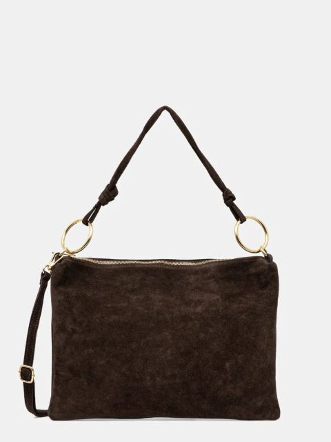 Answear.LAB torebka zamszowa kolor brązowy