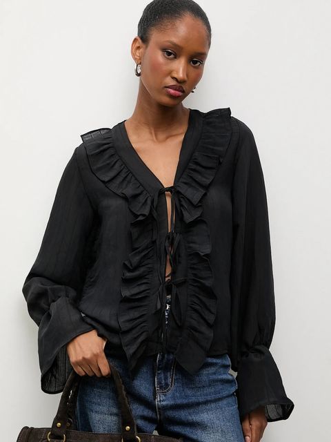 Answear.LAB bluzka damska kolor czarny gładka