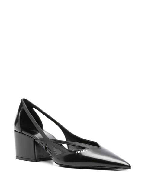 Prada 55mm debossed-logo pumps - Black
