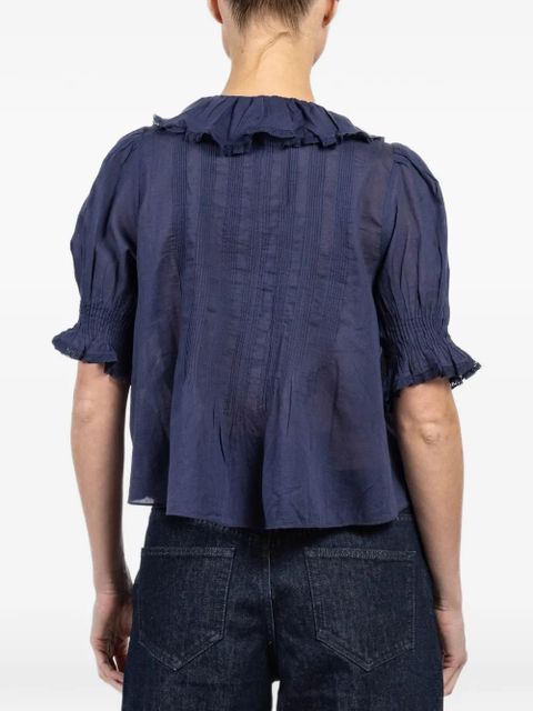 DÔEN Henri ruffled top - Blue