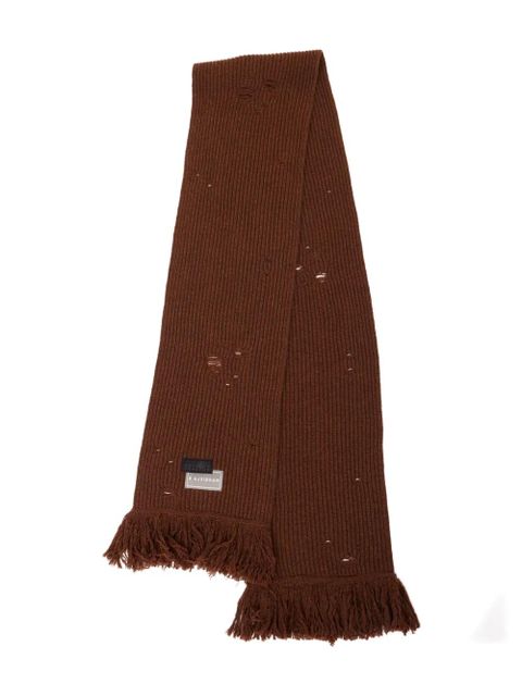MM6 Maison Margiela logo-patch knitted scarf - Brown - zdjęcie produktu nr 1