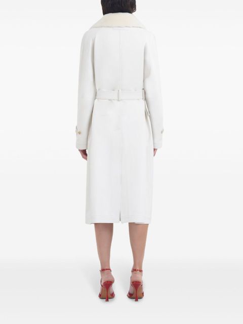 Marni belted leather coat - White