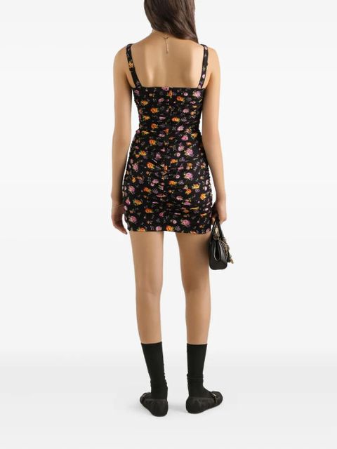 Dolce & Gabbana floral ruched mini dress - Black - zdjęcie produktu nr 2