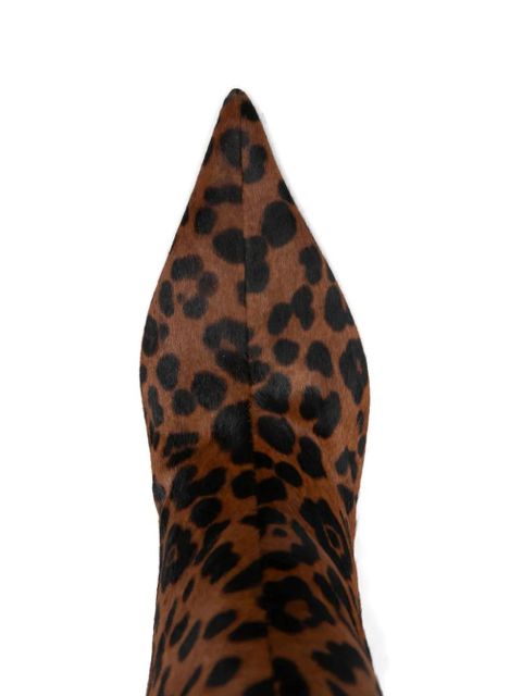 Amina Muaddi 60mm Fiona pointed-toe boots - Brown