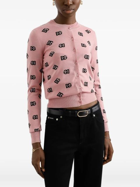 Dolce & Gabbana logo-print cardigan - Pink