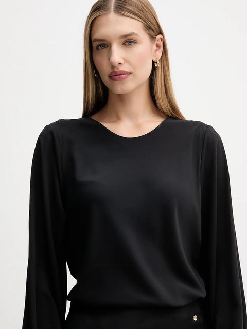 Sandro Ferrone bluzka damska kolor czarny gładka S7YBFMOSCARDINI