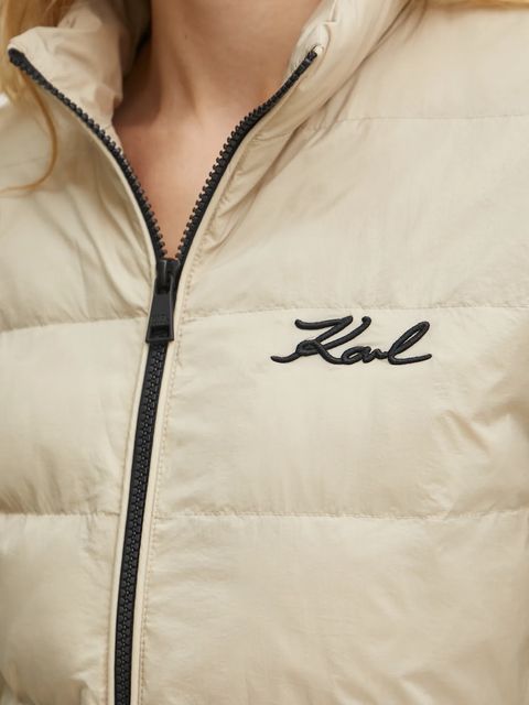 Karl Lagerfeld kurtka damska kolor beżowy przejściowa 246W1513