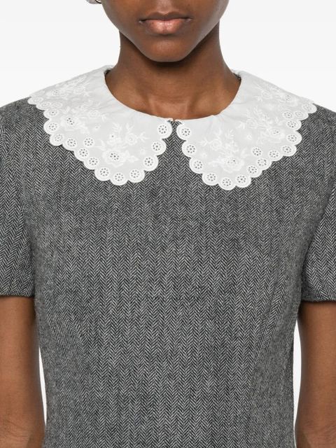 Self-Portrait short-sleeve mini dress - Grey