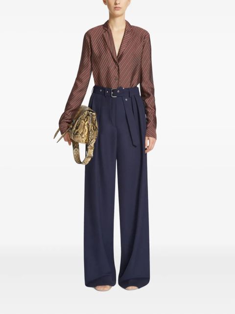 DRIES VAN NOTEN pleat-detailing trousers - Blue - zdjęcie produktu nr 2
