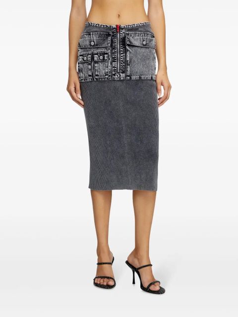 Diesel M-Meryn midi skirt - Grey
