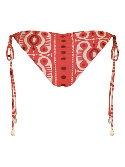 Johanna Ortiz Sagrado printed tie bikini bottom - Red