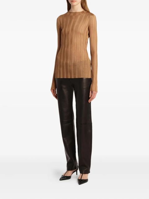KHAITE Cosette mock-neck knit top - Brown - zdjęcie produktu nr 2