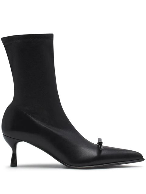 Lanvin bow-detail leather ankle boots - Black - zdjęcie produktu nr 1