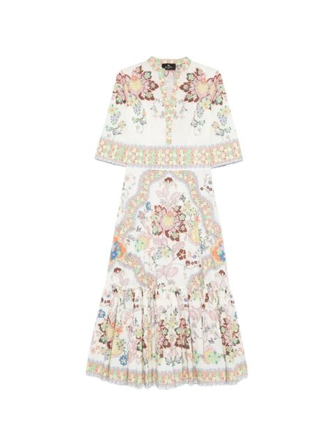 ETRO V-neck flared maxi dress - White - zdjęcie produktu nr 1