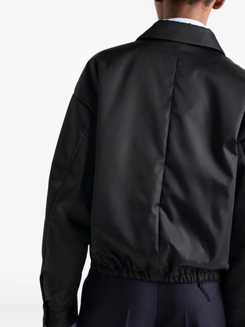 Prada triangle-logo shirt-collar shirt jacket - Black