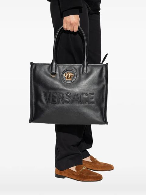 Versace medusa-plaque tote bag - Black