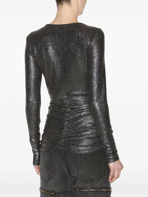 MARANT ÉTOILE Buffy metallic-effect blouse - Black