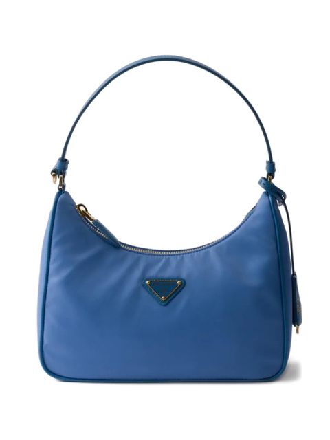 Prada mini Re-Edition 2005 triangle-logo tote bag - Blue - zdjęcie produktu nr 1