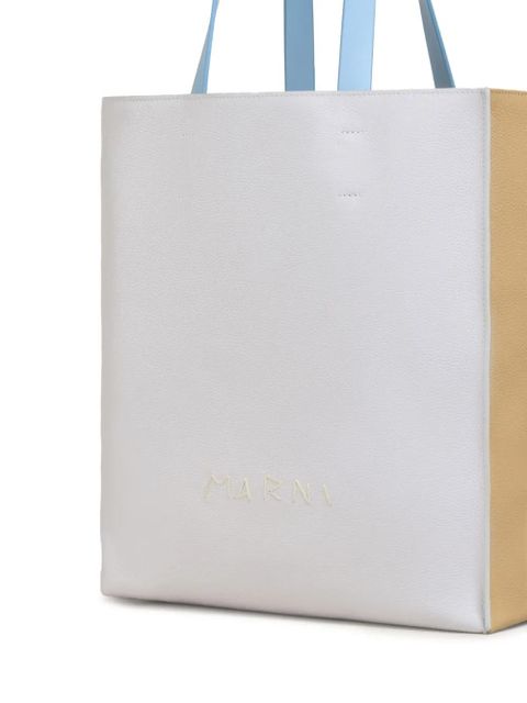 Marni logo-embroidered tote bag - Neutrals