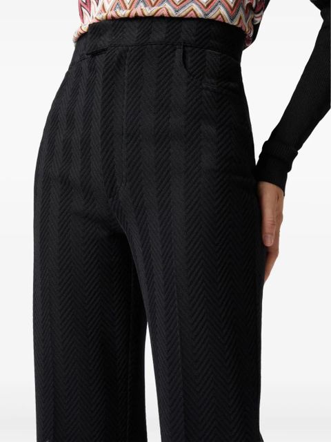Missoni zigzag-pattern straight trousers - Black