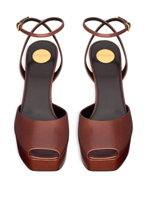 Saint Laurent 85mm La Scandale platform sandals - Brown - zdjęcie produktu nr 2