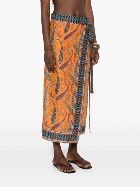ETRO paisley-print skirt - Orange