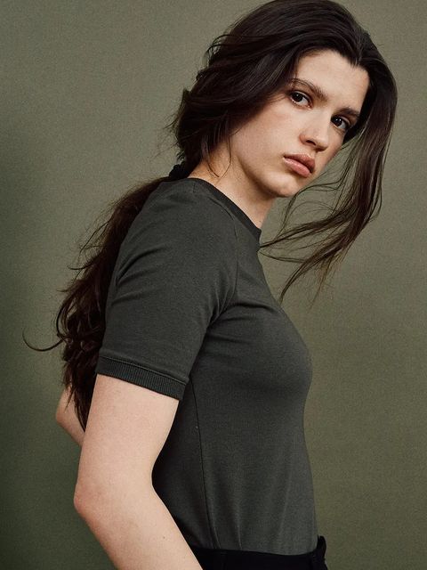 MUUV. t-shirt bawełniany damskie kolor zielony