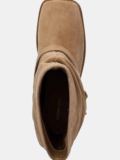 MICHAEL Michael Kors botki zamszowe Colby damskie kolor beżowy na słupku 40F5COFE5S.297