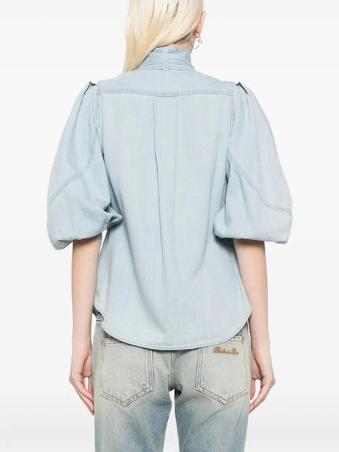 ZIMMERMANN acacia denim lantern blouse - Blue